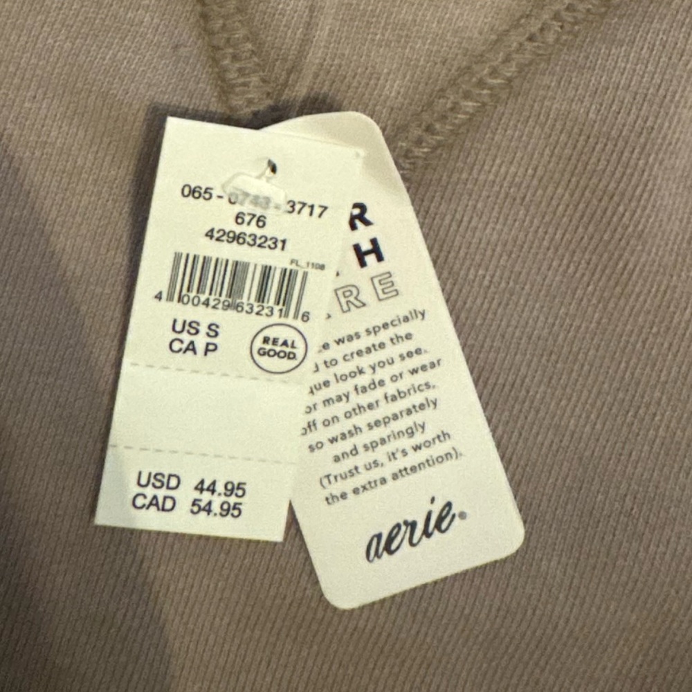 aerie Light Taupe Crew Sweatshirt - Picture 2 of 2